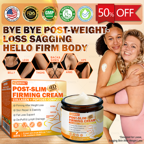 Tienda Oficial | IOWOL® Crema Reafirmante Post-Adelgazamiento con GHK-Cu, Argirelina y Matrixyl 3000, péptidos de colágeno y activos reafirmantes de la piel para tratar la piel floja y caída después de la pérdida de peso.