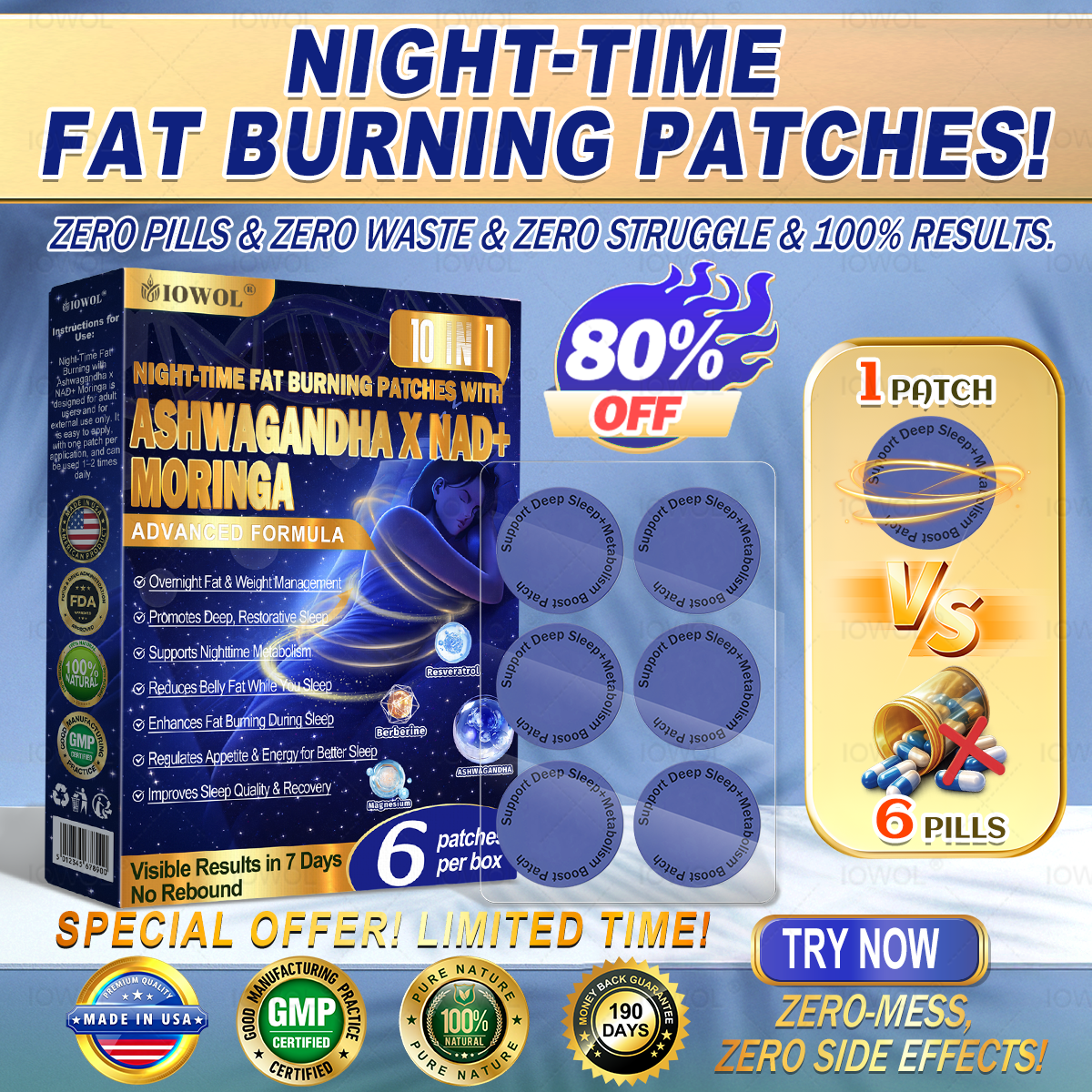 🔥 ¿Quieres resultados más rápidos? Agrega este 80% de descuento para acelerar tu progreso.¡Parches nocturnos quema grasa de IOWOL®!Cero pastillas, cero desperdicio, cero complicaciones y resultados al 100%.